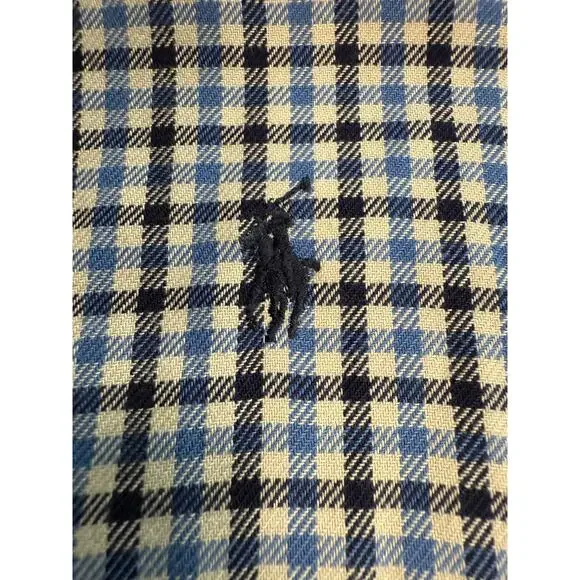 Ralph Lauren Blake Flannel Button Down 100% Cotton Size LARGE Blue Black White - Picture 4 of 8